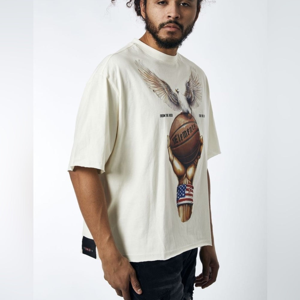 Element Cream Short Sleeve Graphic crop  Tee Sz various