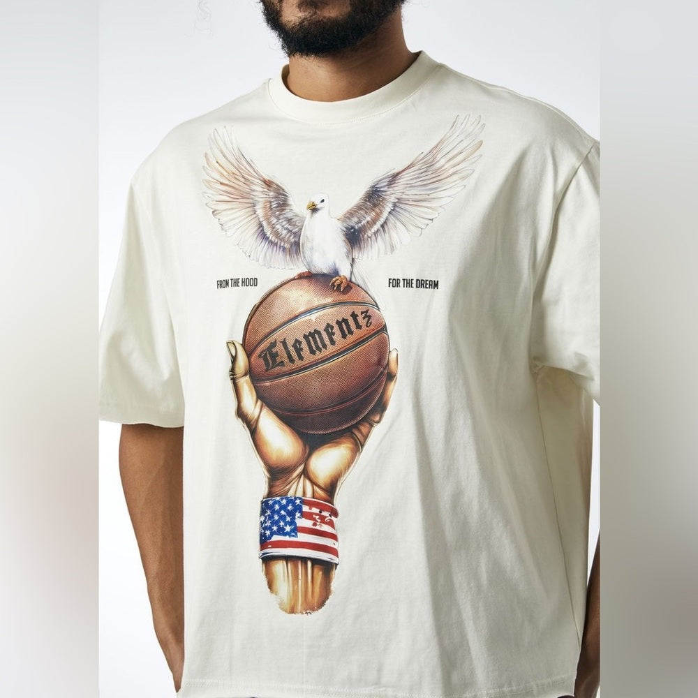 Element Cream Short Sleeve Graphic crop  Tee Sz various