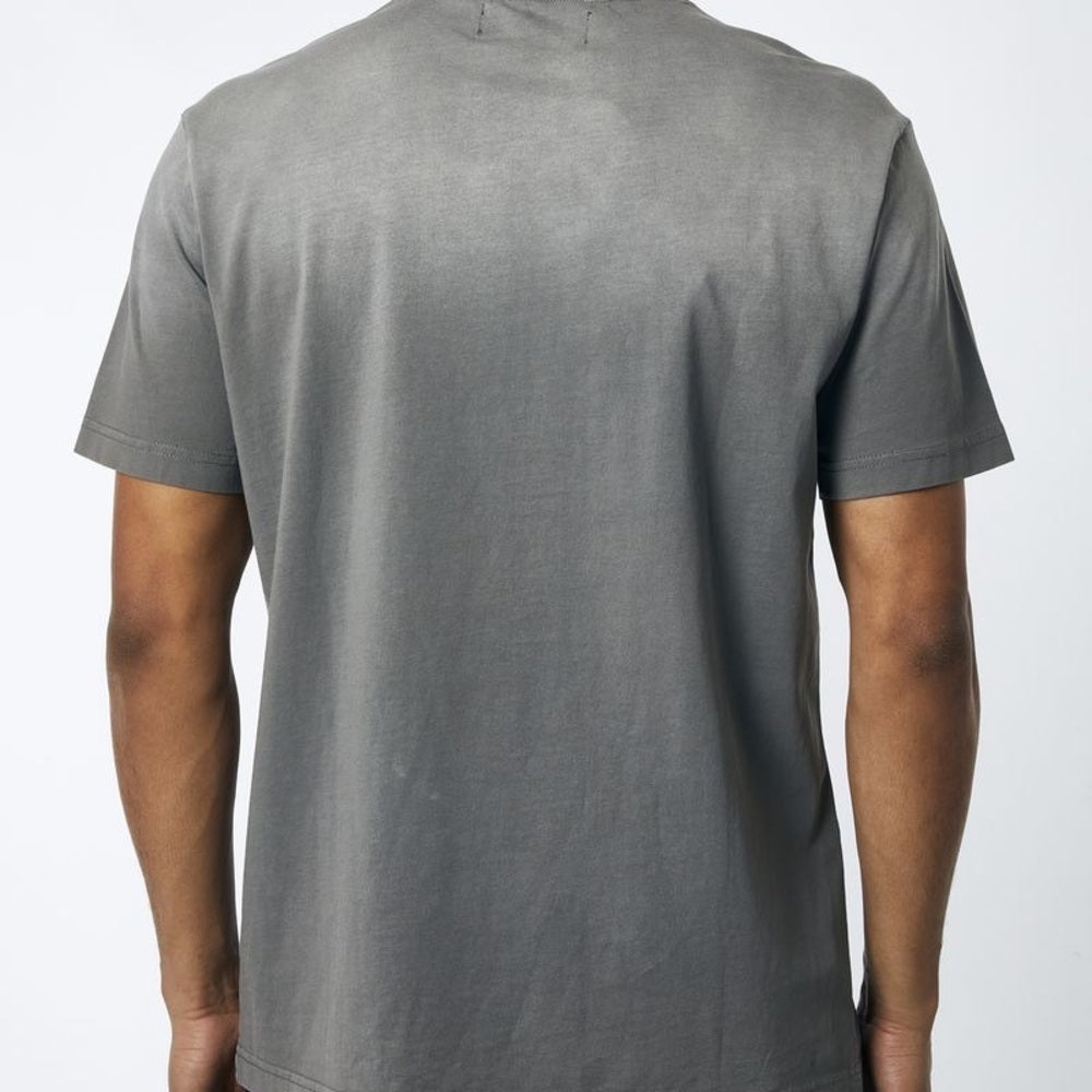 Gray Graphic Tee with Tiger Print