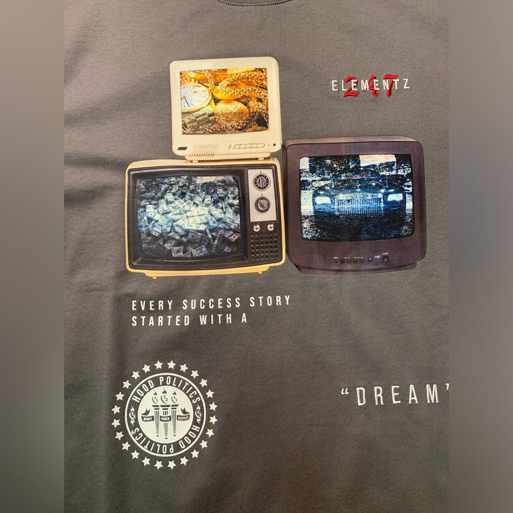 Sz various Elementz Gray Graphic T-Shirt for Men ol skool graphic