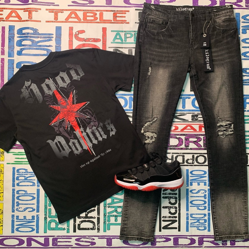 Graphic T-Shirt - Black hood politics Sz various