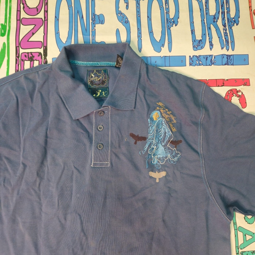Men's Blue Polo Shirt Sz 3XL