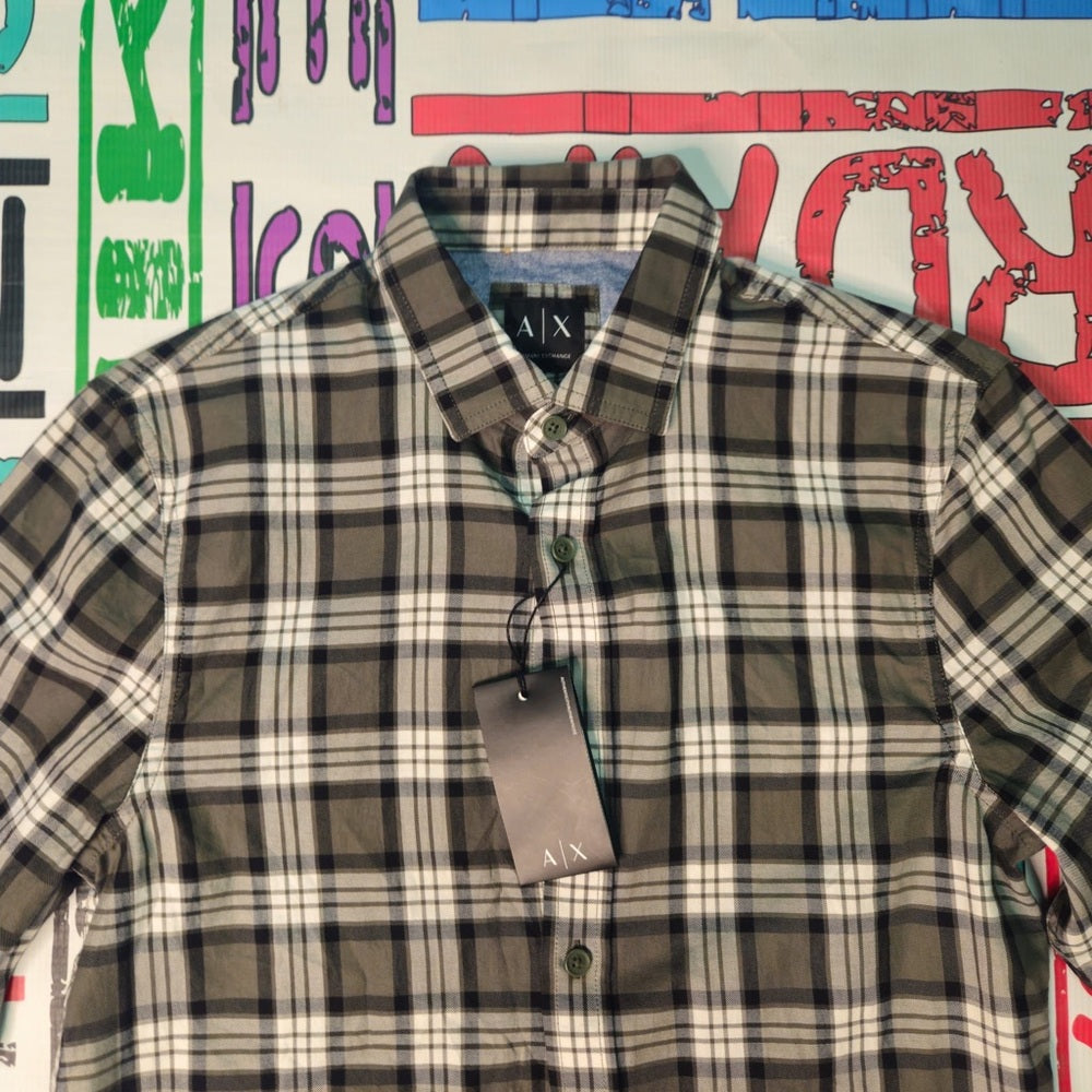 Armani Exchange Black and White Casual Button Down Shirt