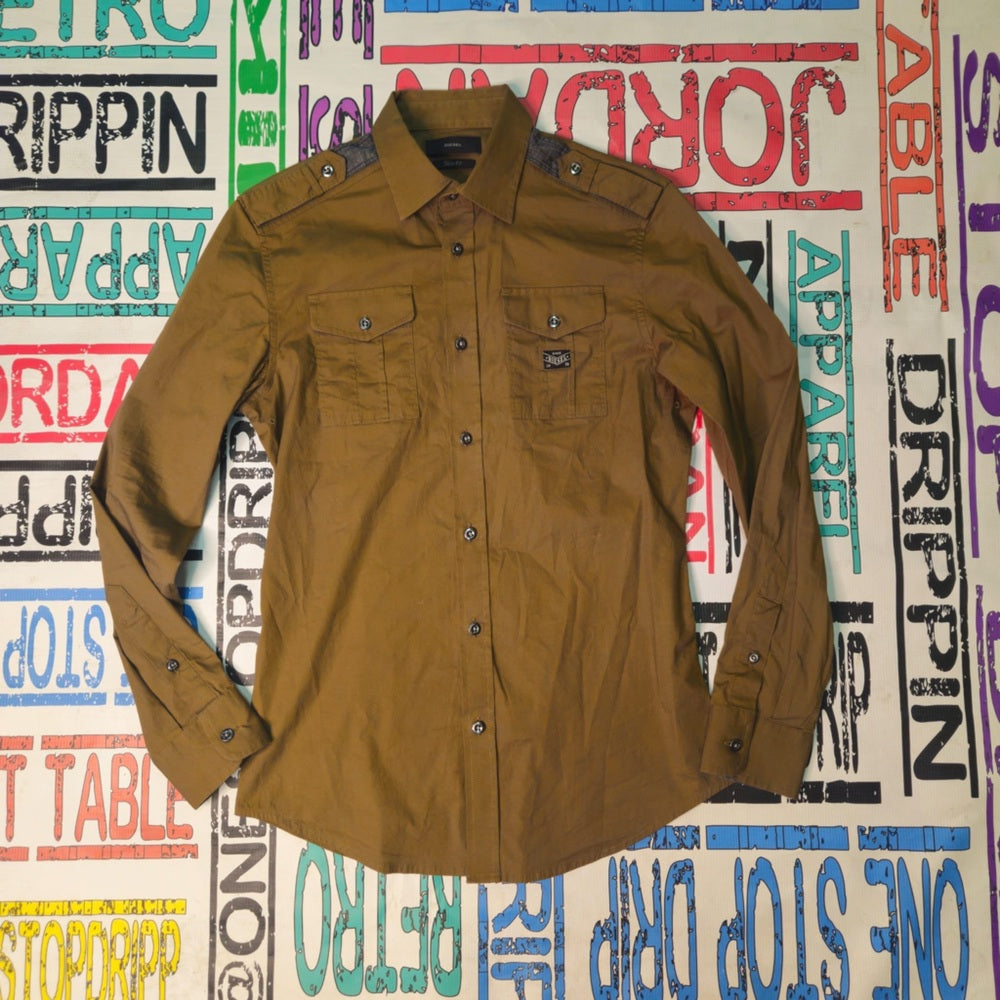 Olive Green Button-Up Shirt diesel brand SZ small