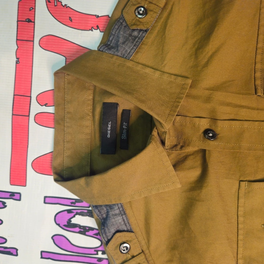 Olive Green Button-Up Shirt diesel brand SZ small