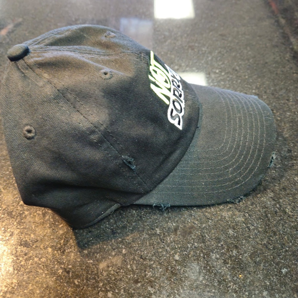 Black Cap with 'Not Sorry!' Embroidery