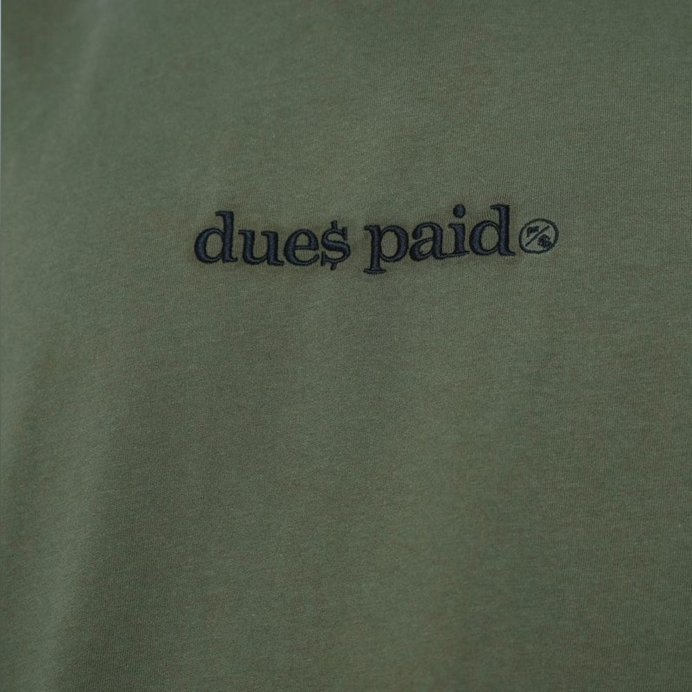 Olive Green Men's Shirt dues paid tee Sz various