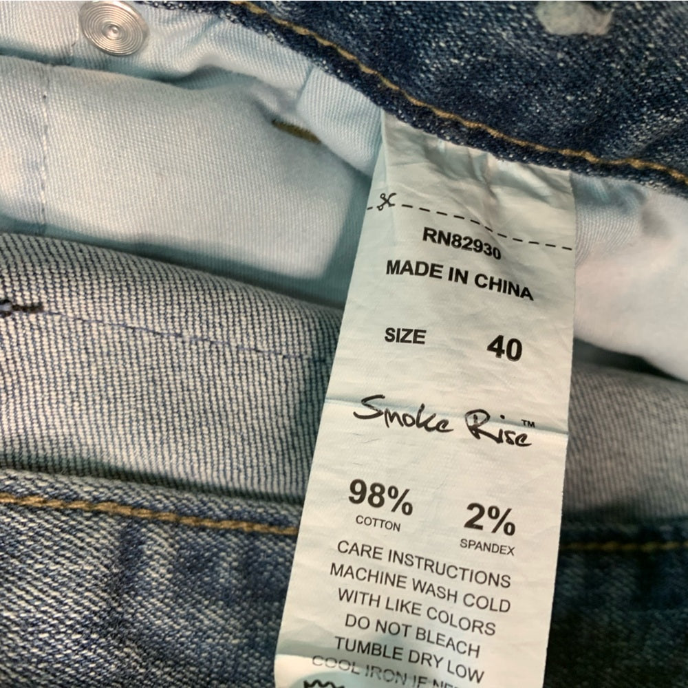 SMOKE RISE TAPESTRY INSERT STACKED JEANS - HILLSIDE BLUE