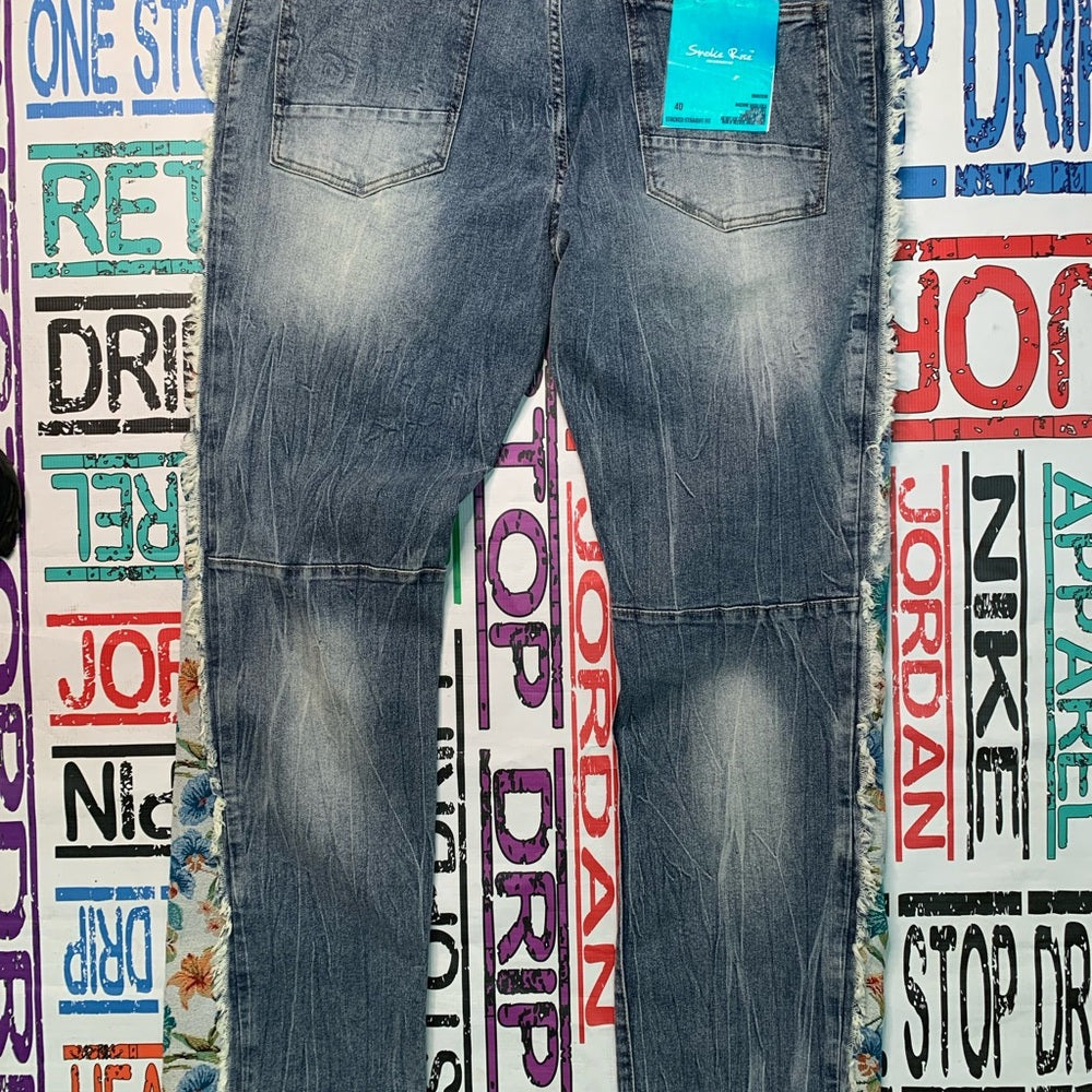 SMOKE RISE TAPESTRY INSERT STACKED JEANS - HILLSIDE BLUE