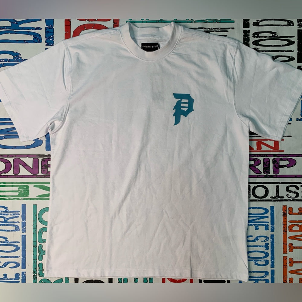 Primitive White and Green Short Sleeve Tee Sz various