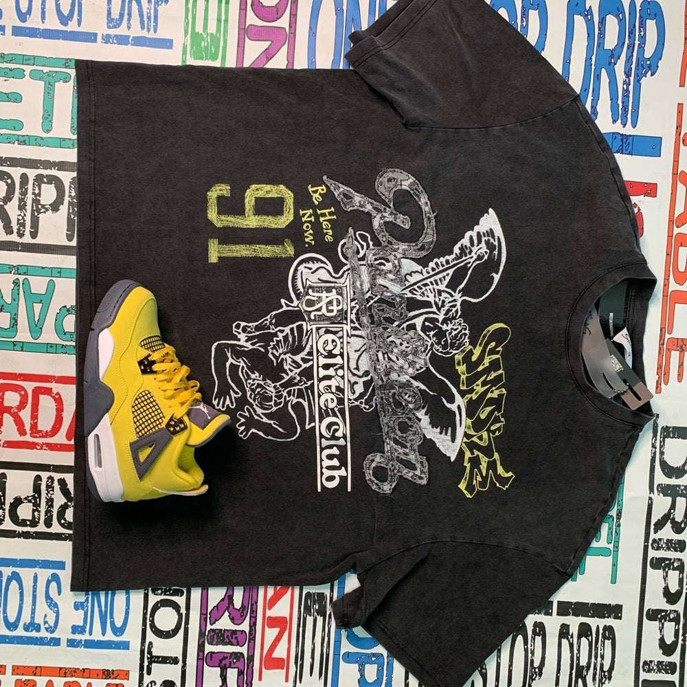 Crop phantom tee Sz 2xl black smoke rise