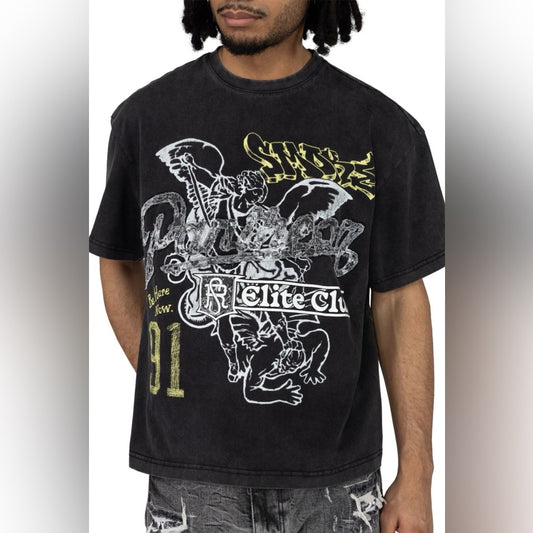 Crop phantom tee Sz 2xl black smoke rise