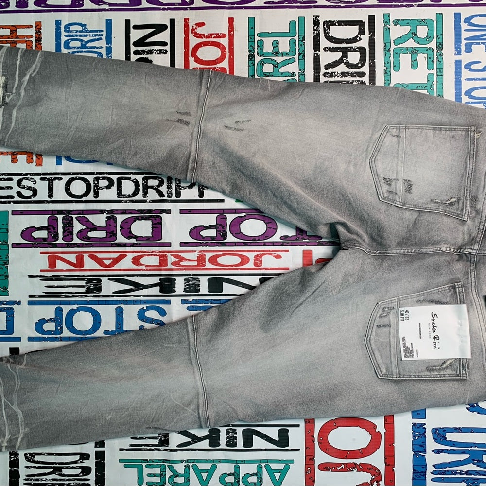 Distressed Gray Jeans for Men Sz 40 smoke rise