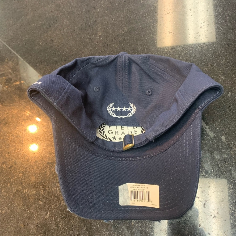 Ruthless navy blue cap one size fits all