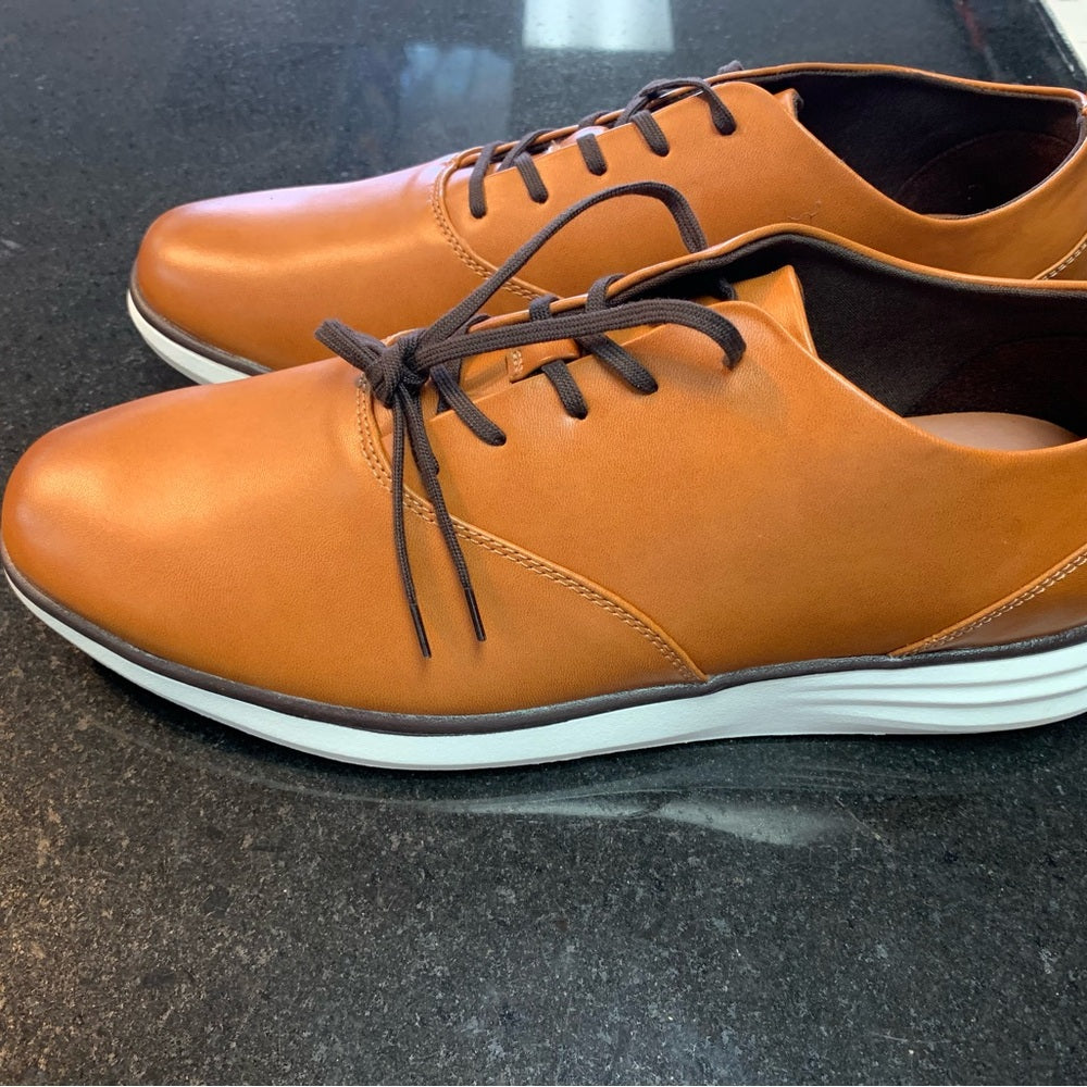 Sz 13 Bennett Genuine Leather Loafers Memory Foam Insole Goodfellow & Co™ Cognac