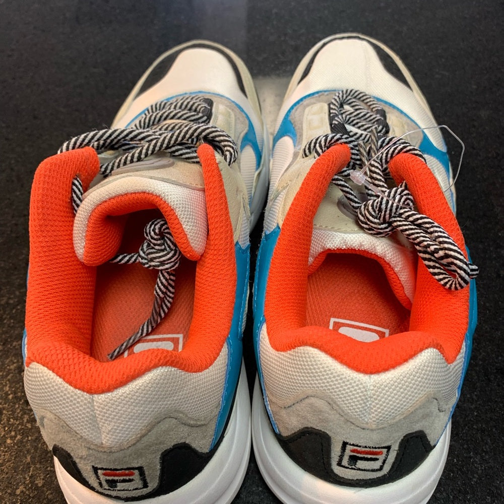 Fila Blue and Orange Retro Sneakers with Chunky Midsole