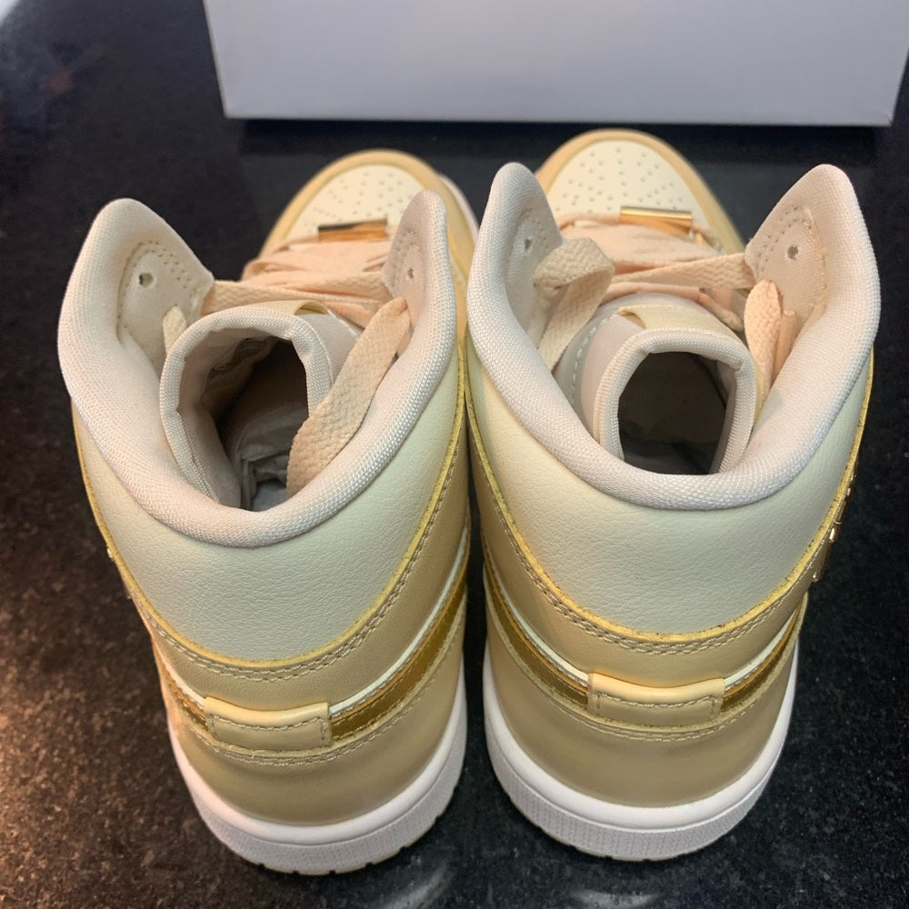 Nike Air Jordan Mid in Cream and Gold Sz 7 women