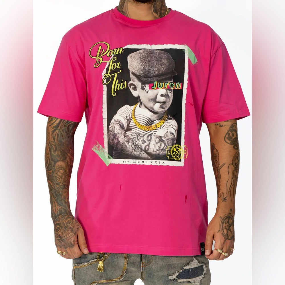 Juren graphic tee sz Various hot pink