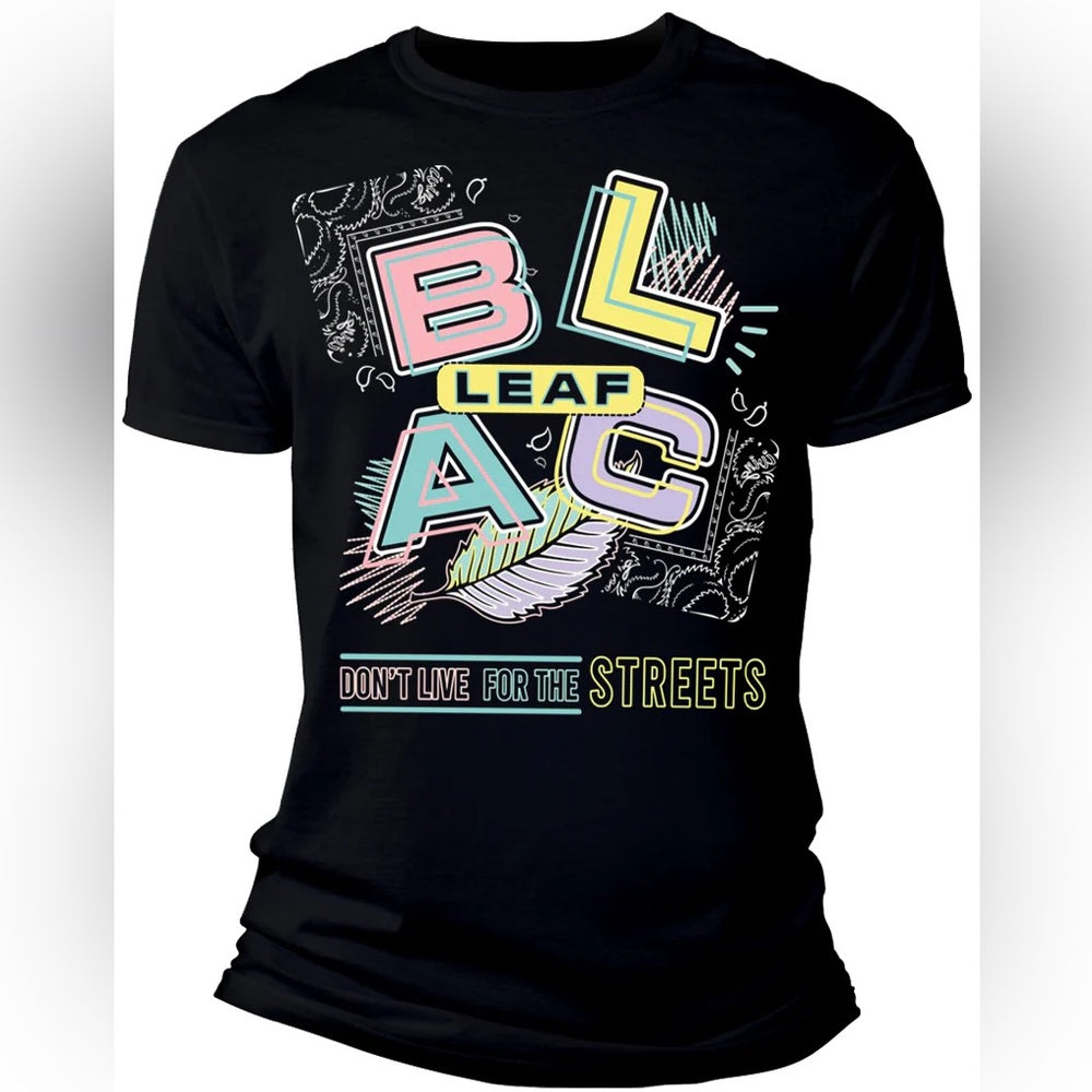 Sz Various blac leaf tee black