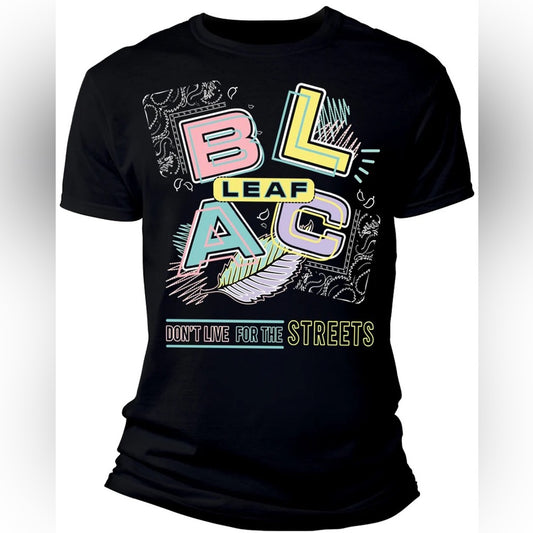 Sz Various blac leaf tee black