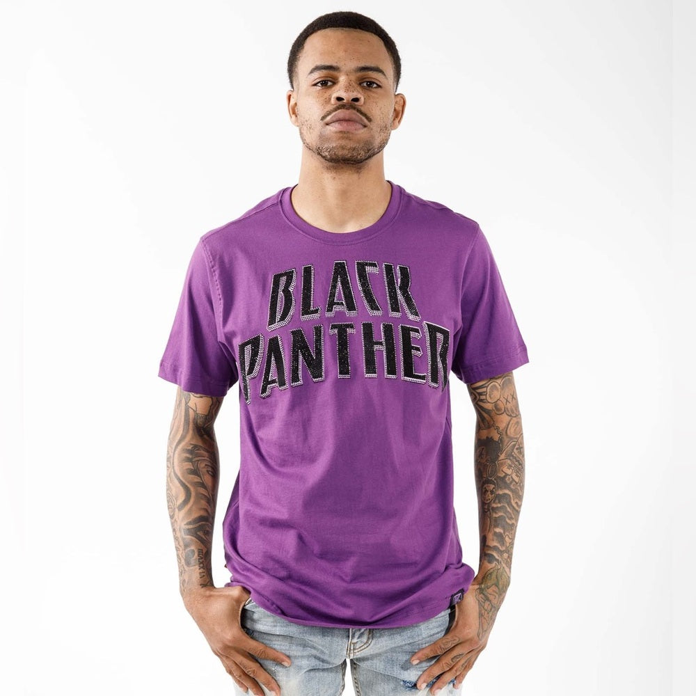 Black panther rhymestone tee Sz Various