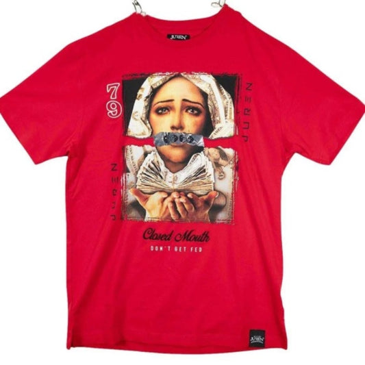 Juren red  graphic tee Sz Various