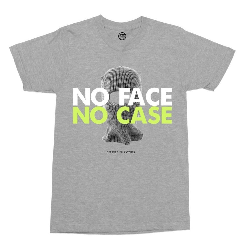 No face no case tee Sz Various gray lime