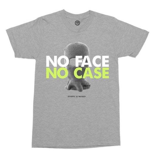 No face no case tee Sz Various gray lime
