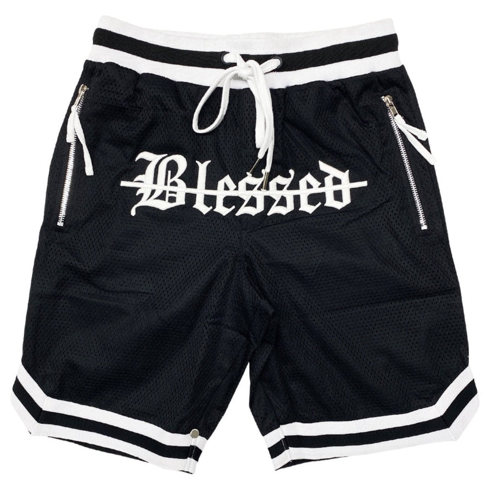 Blessed graphic athletic shorts black Sz various