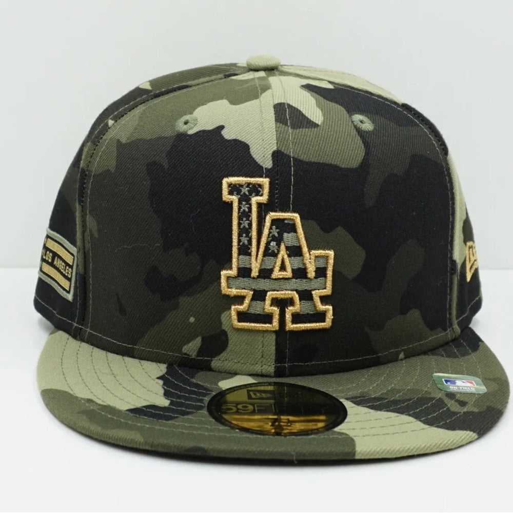 LA MLB CAMO FITTED CAP SZ 7