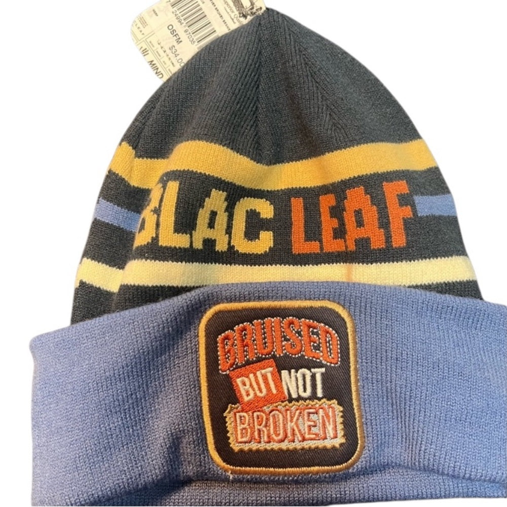 Blac leaf beanie one size fits all