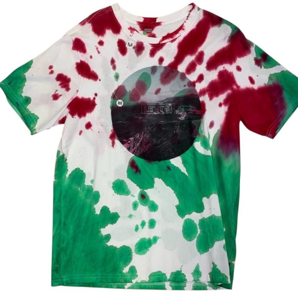 Tie-Dye Levi’s custom graphic tee Sz med