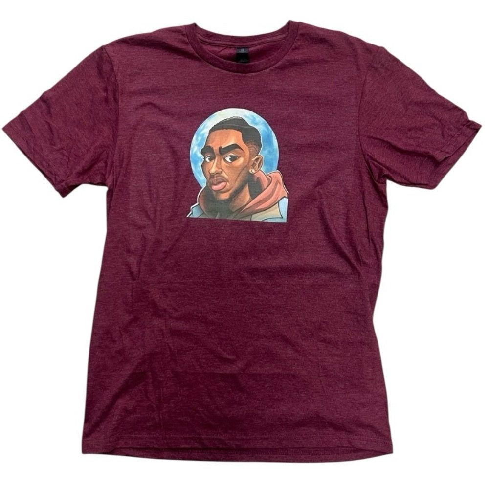 Burgundy 2pac cartoon Graphic T-Shirt sz various