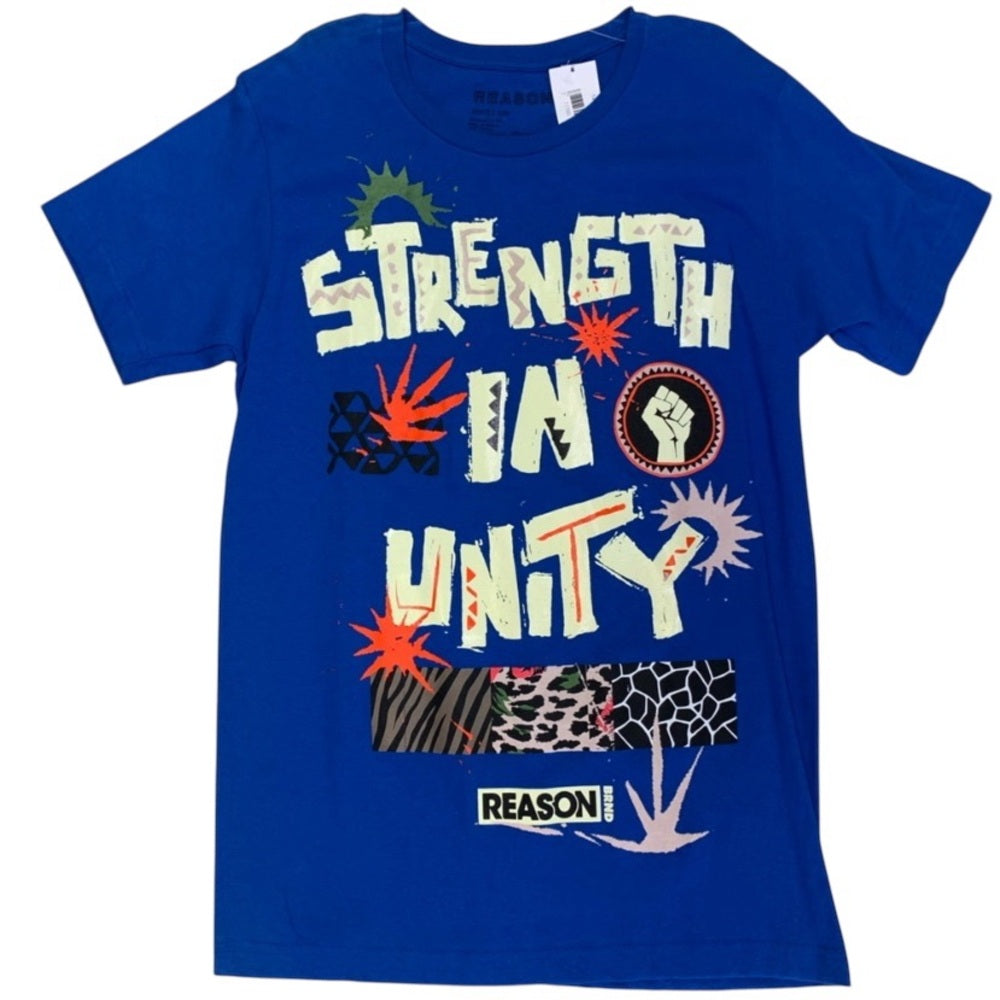 Reason strength n unity Blue Graphic T-Shirt