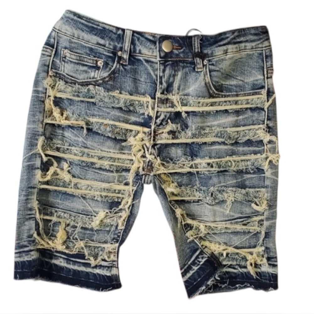 Sz Various ripped jean shorts denim blue