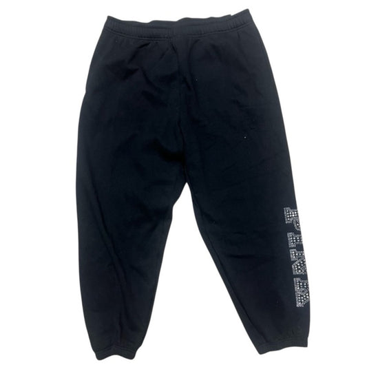 Rhinestone Pink logo black solid joggers sz various