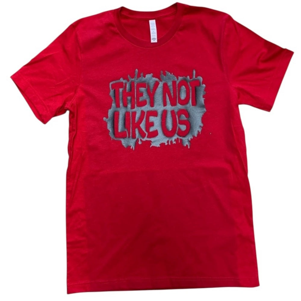Red Graphic T-Shirt they not like us SZ various