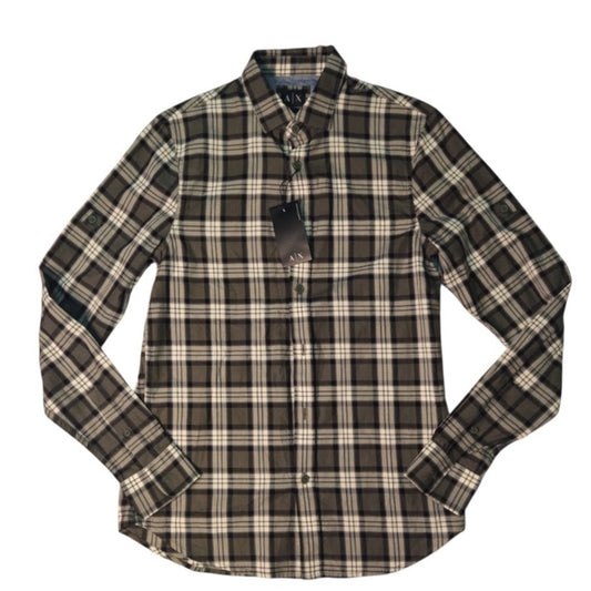 Armani Exchange Black and White Casual Button Down Shirt