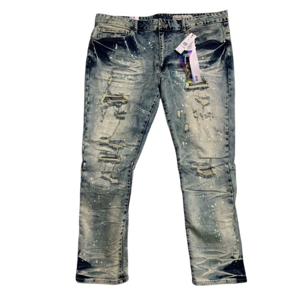 Men's Distressed Blue Jeans Sz 42/32 smoke rise