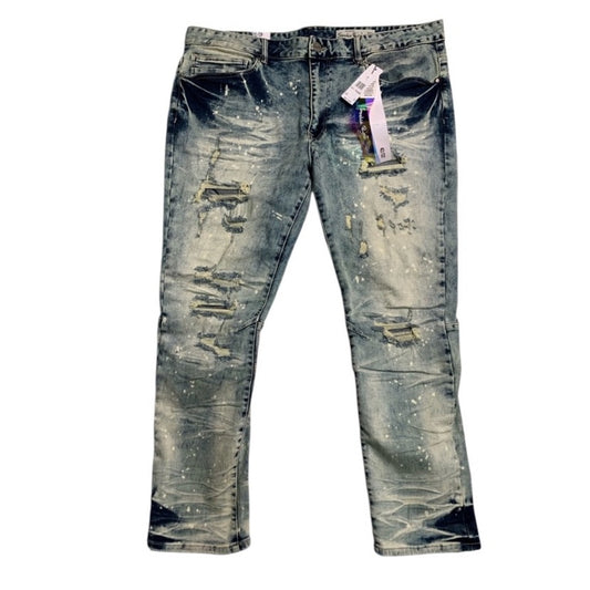 Men's Distressed Blue Jeans Sz 42/32 smoke rise