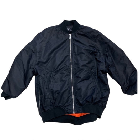 Zara women’s  Black Bomber Jacket