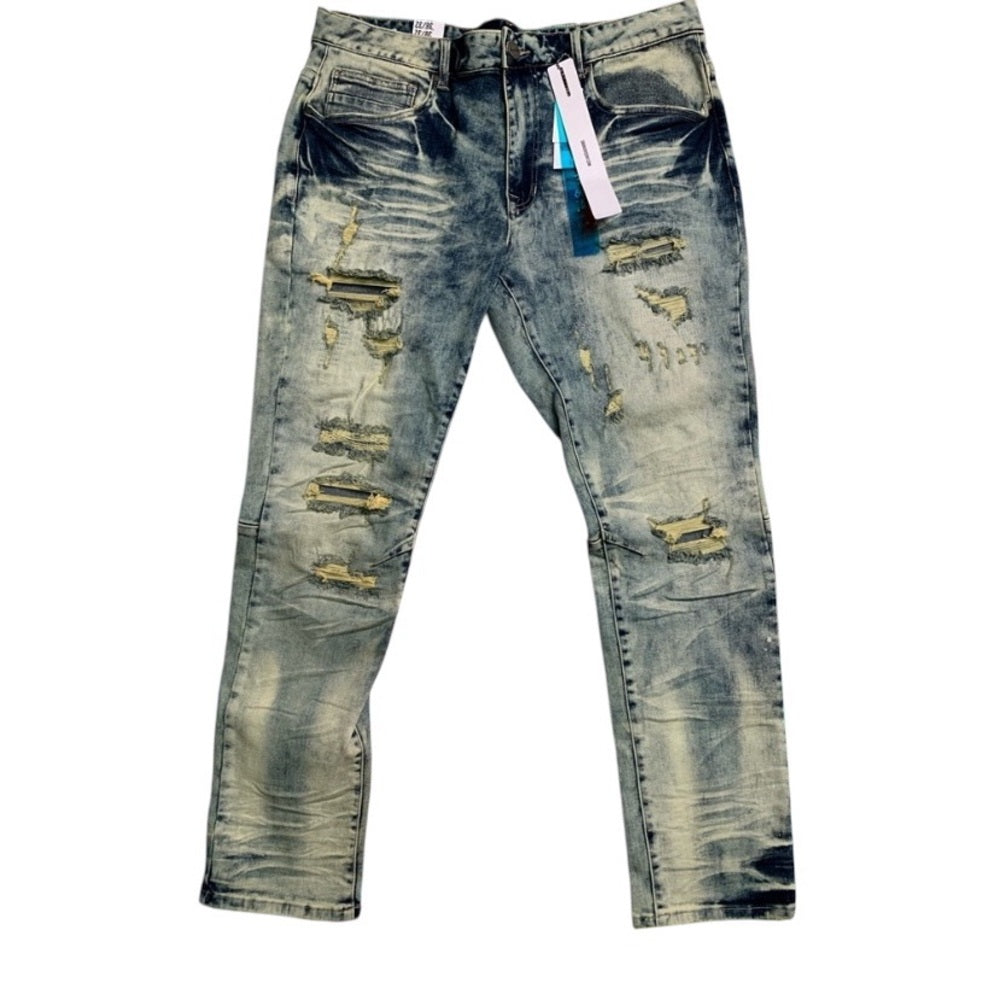 Men's Distressed Blue Jeans Sz 38 NWT