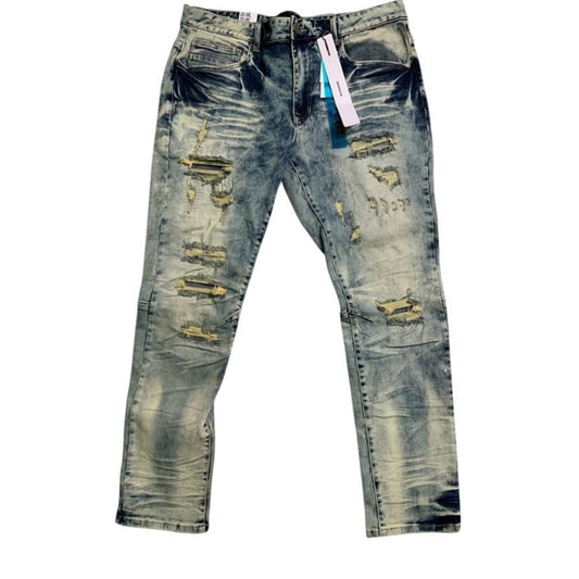 Men's Distressed Blue Jeans Sz 38 NWT