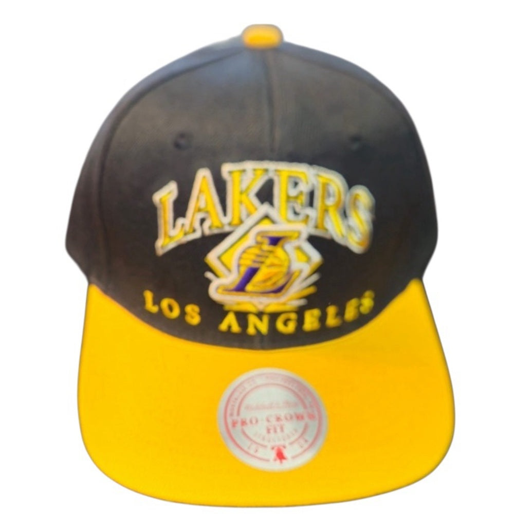 Mitchell & Ness Lakers Snapback Hat - Black and Yellow