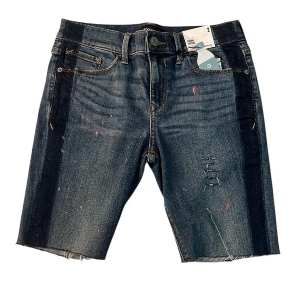 Custom women express leggings shorts Sz 2