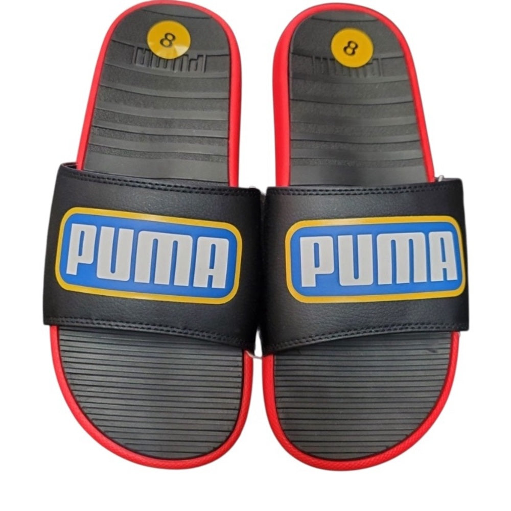 Sz 8 puma slides black & red