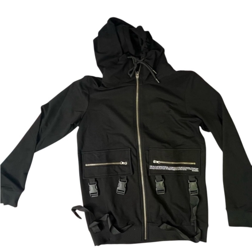 Sz Various zip buckle jacket black