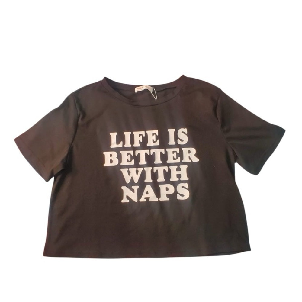 Sz Large crop top graphic tee