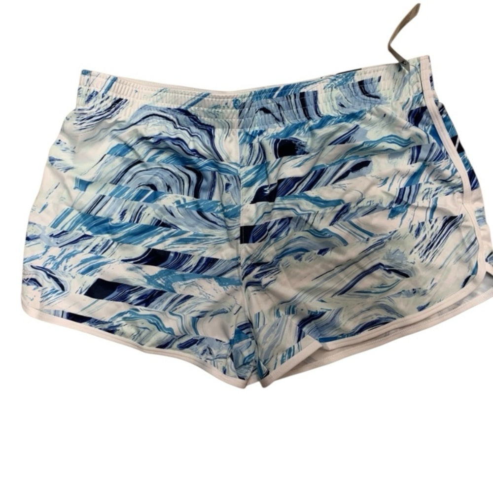 Women's Blue Marble Print Shorts