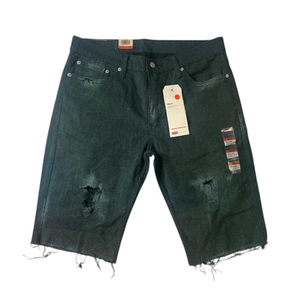 Sz 33 Levi ripped shorts green